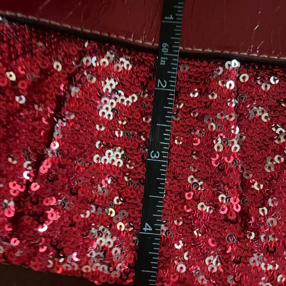 Red Sequin Wristlet Clutch Purse